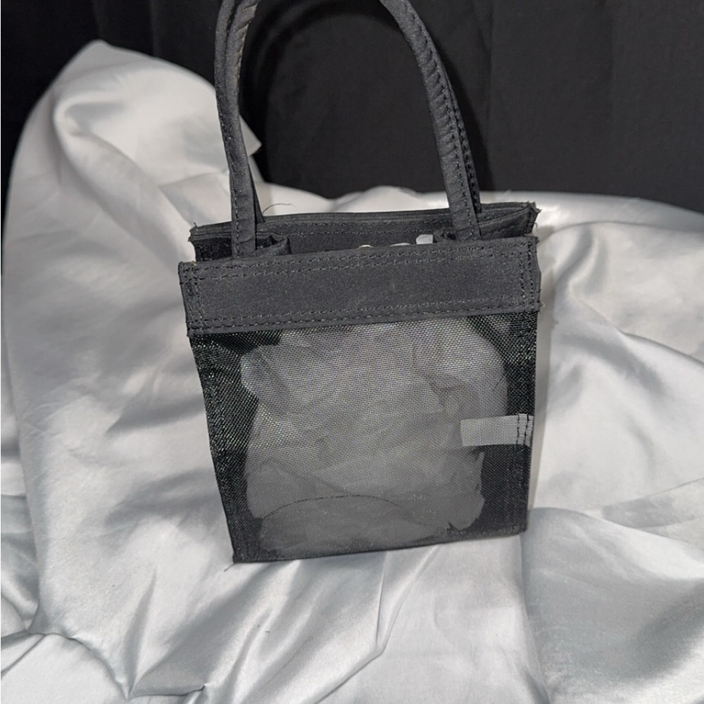 Elegant Black Sheer Women's tiny mesh Bag - Picture 2 of 7